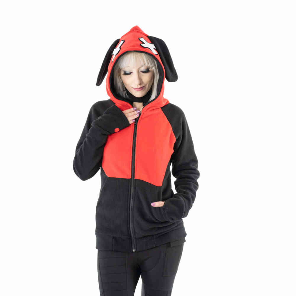 Luv Bunny - Lb Cross Vest met capuchon - Rood/Zwart